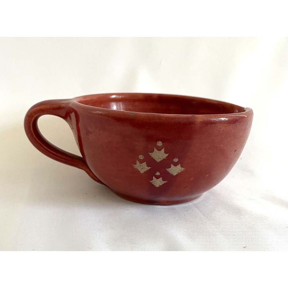 Redware Tennessee Clay Ware Works Pottery Folk Art Heart Mixing Bowl Clay VTG - Picture 2 of 12